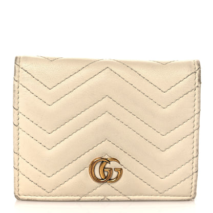 Gucci Calfskin Matelasse GG Marmont Card Case White 1 of 11