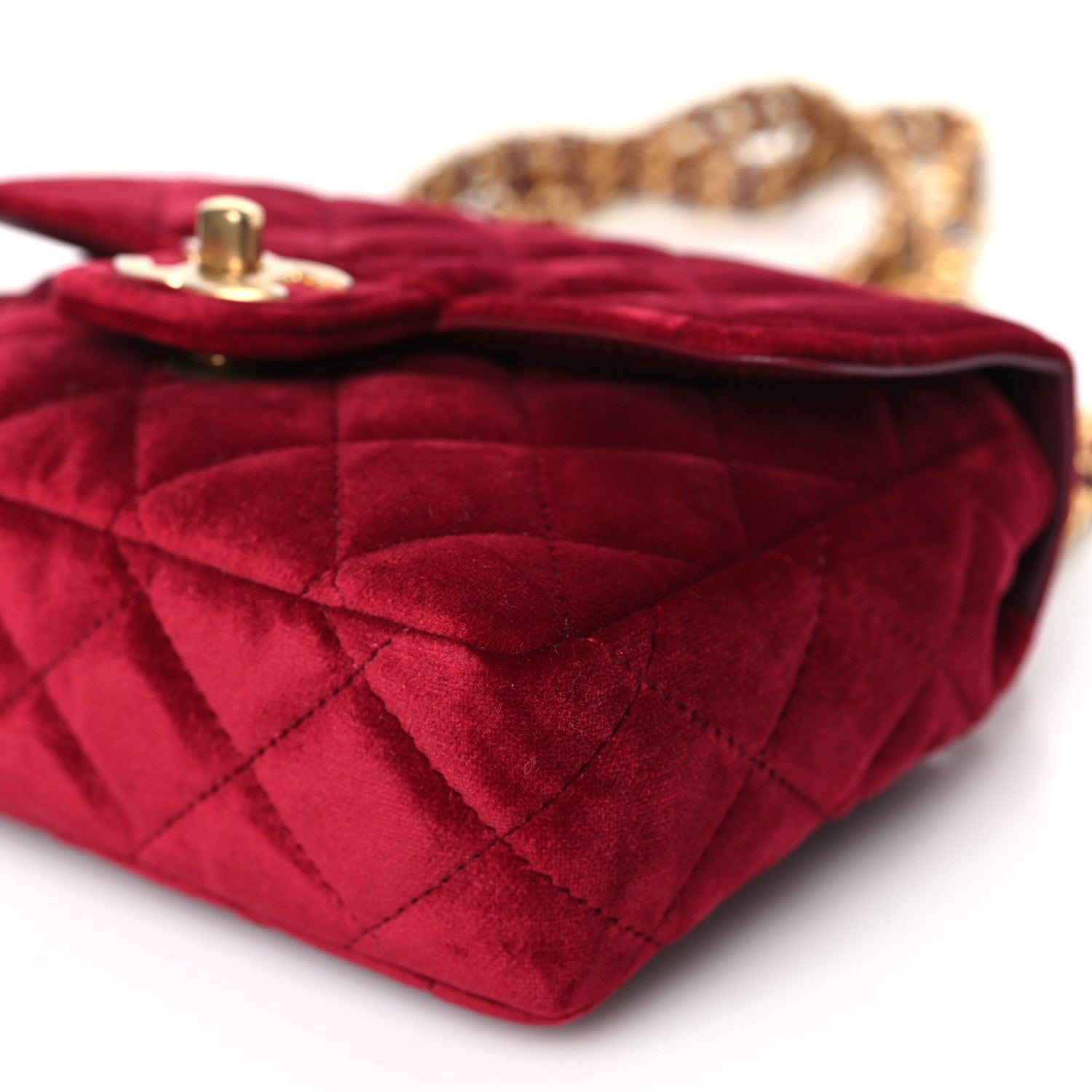 Chanel Velvet Enamel Mini Flap Red 9 of 9