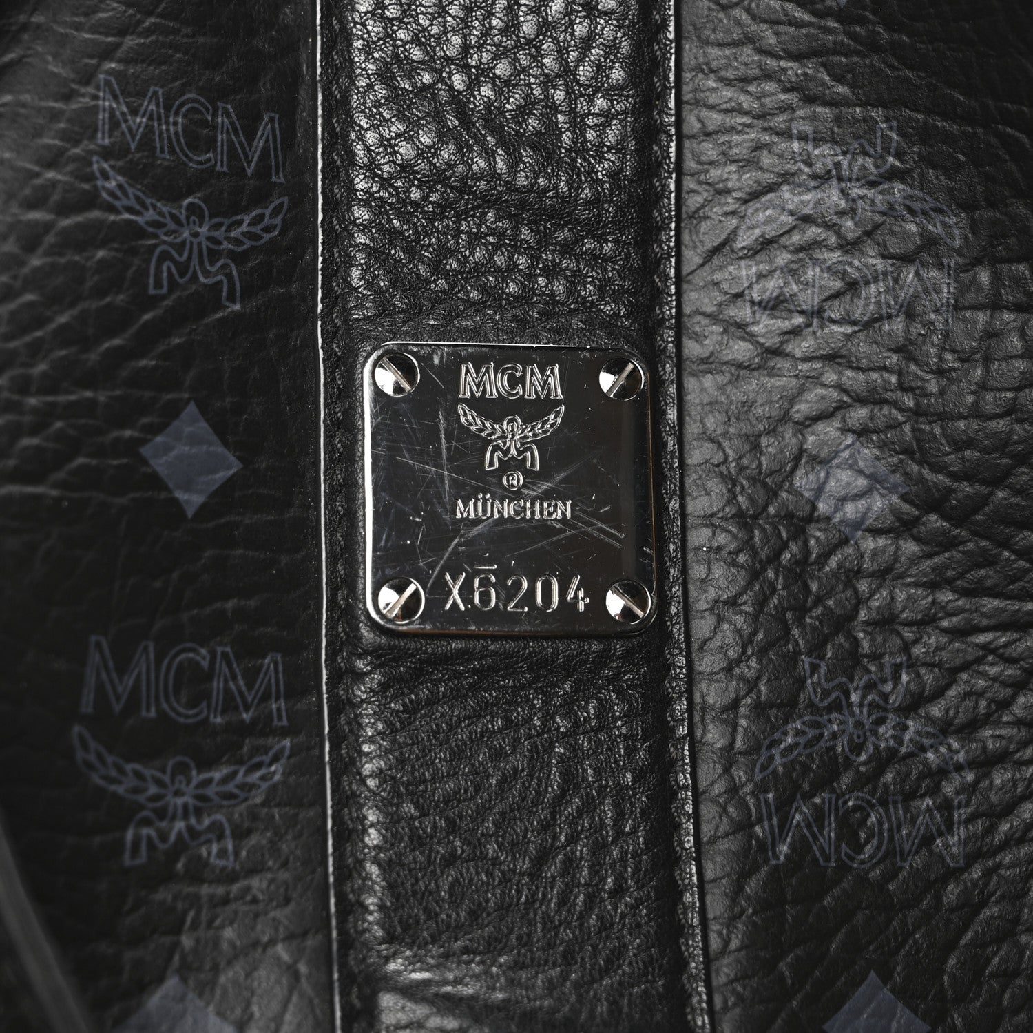 MCM Visetos Large Liz Reversible Shopper Tote Black 7 of 10