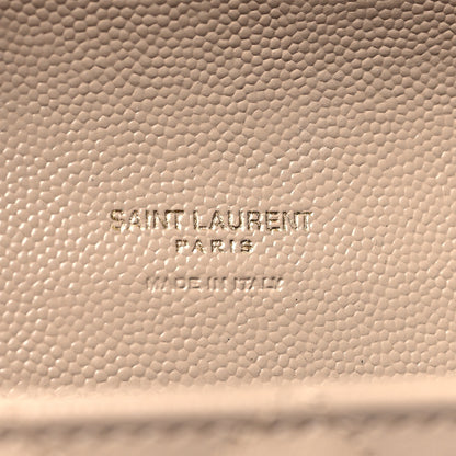 Saint Laurent Grain De Poudre Textured Mixed Matelasse Triquilt Monogram Clutch Dark Beige 6 of 11