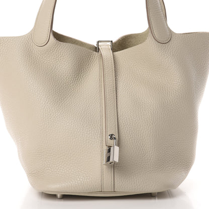 Hermes Taurillon Clemence Picotin Lock 22 MM Craie 8 of 11