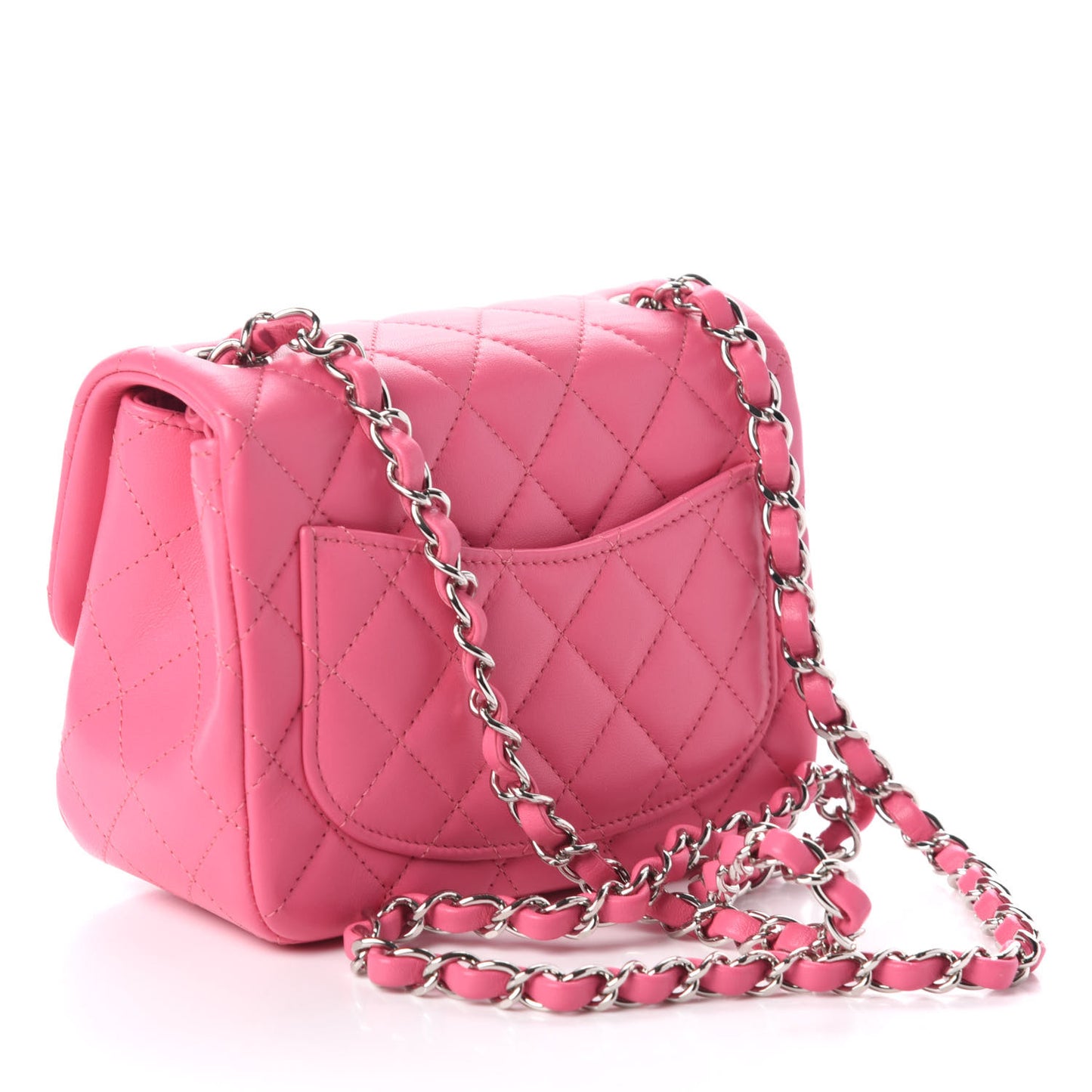 Lambskin Quilted Mini Square Flap Pink