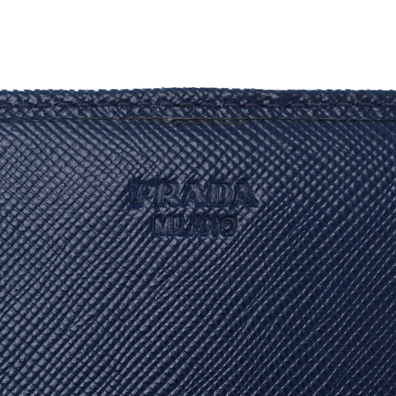 Prada Saffiano Triangle Continental Flap Wallet Bleuette 6 of 6