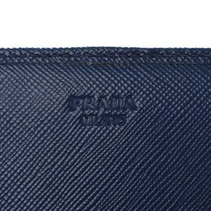 Prada Saffiano Triangle Continental Flap Wallet Bleuette 6 of 6