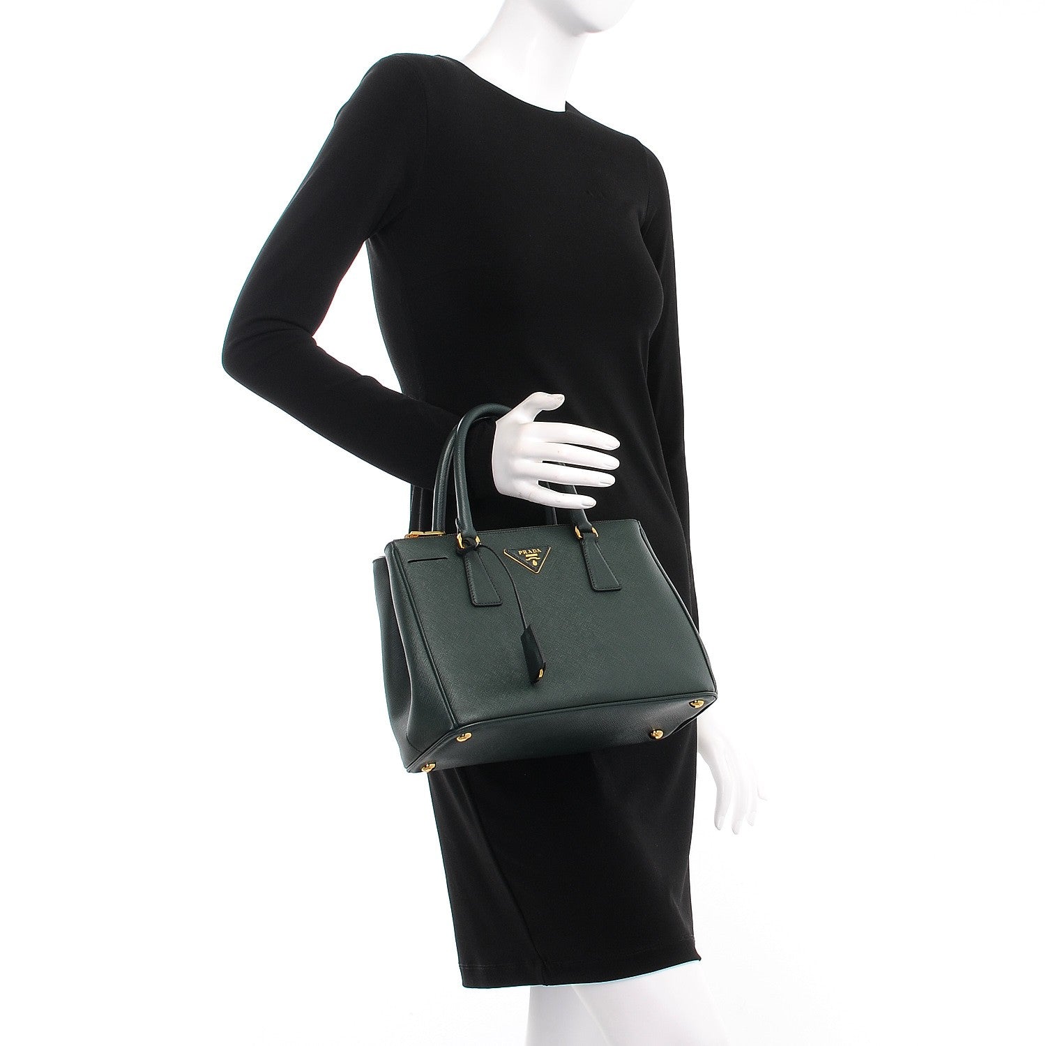 Prada Saffiano Small Galleria Double Zip Tote Smeraldo 3 of 9