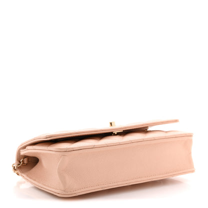 Chanel Caviar Quilted CC Turnlock Wallet On Chain WOC Beige 4 of 12