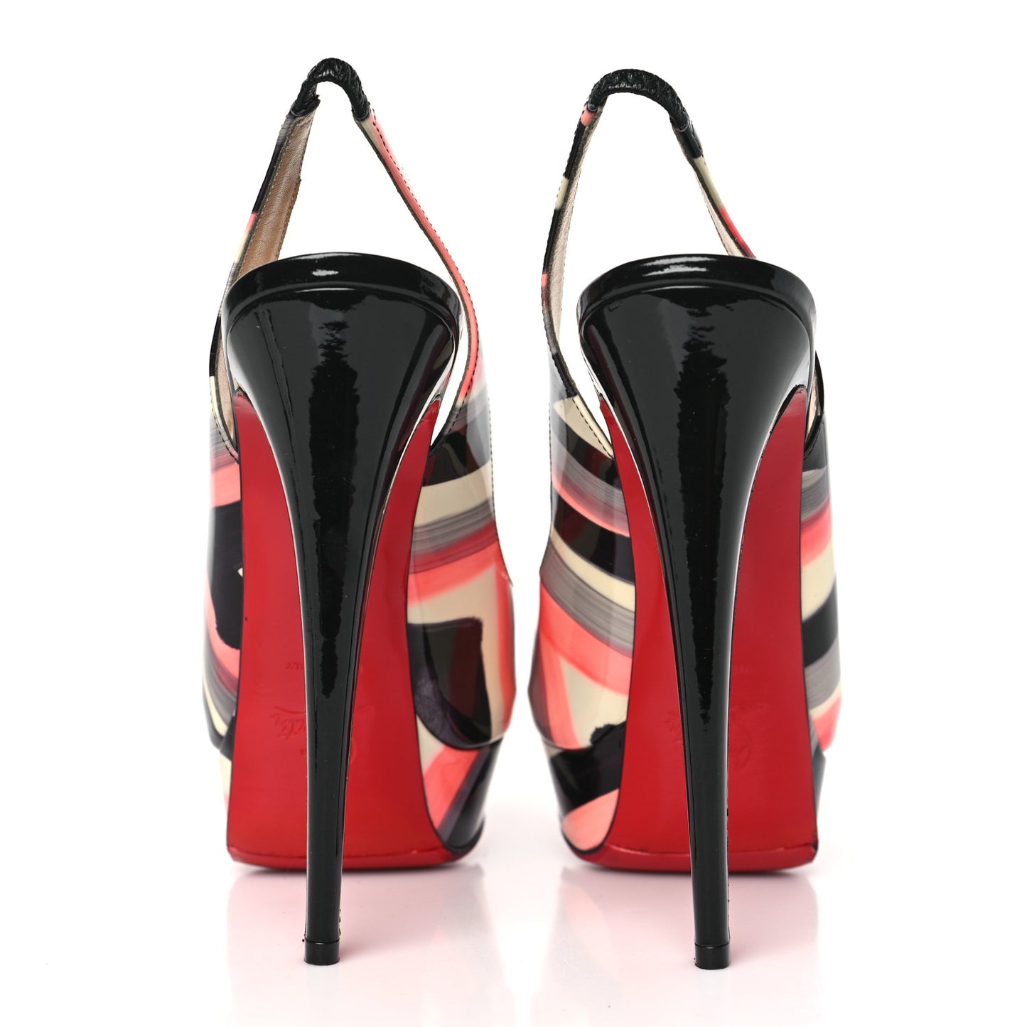 Patent Graffiti Lady Peep Toe Slingback 150 Pumps 39.5 Multicolor