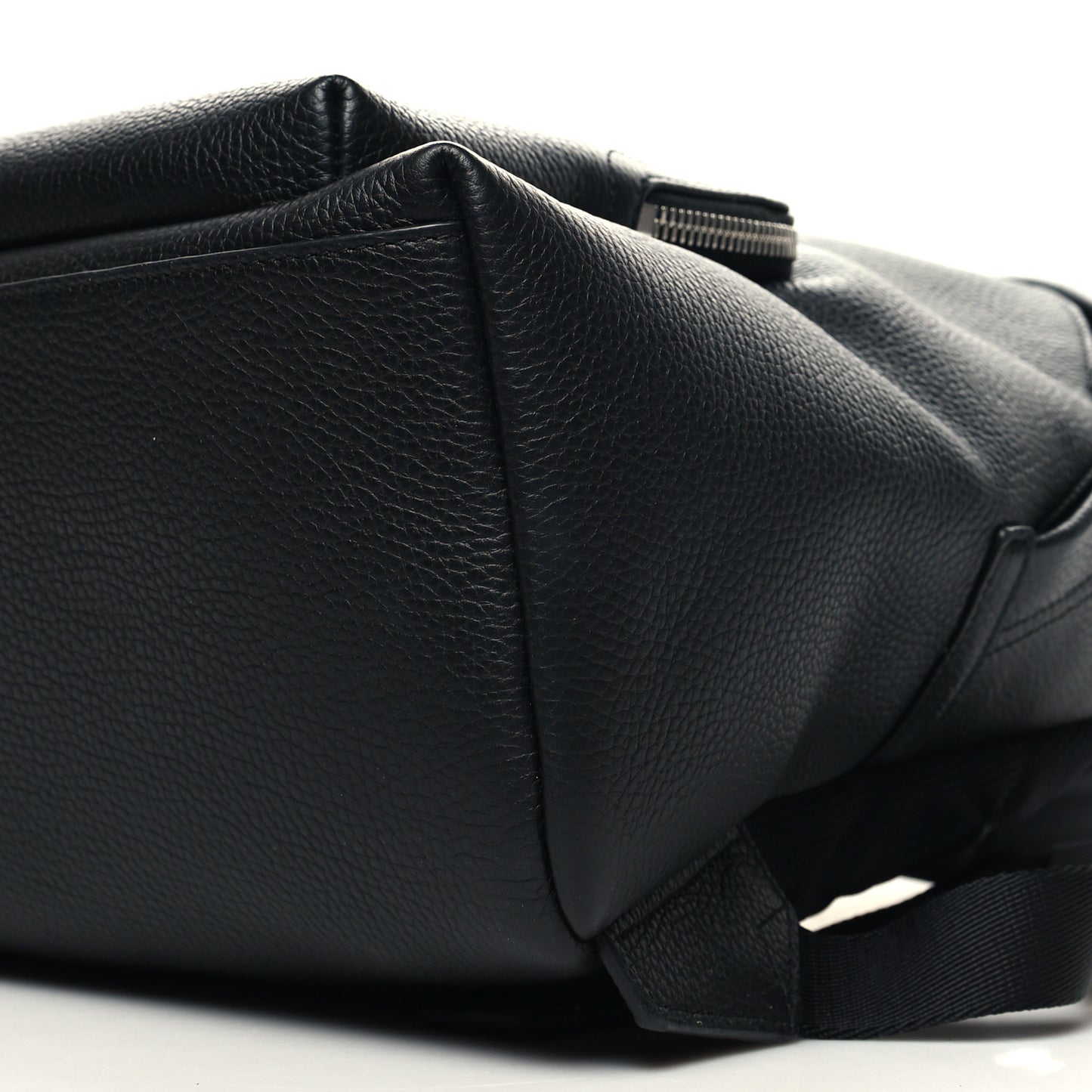 Calfskin Logo Embossed Backpack Black