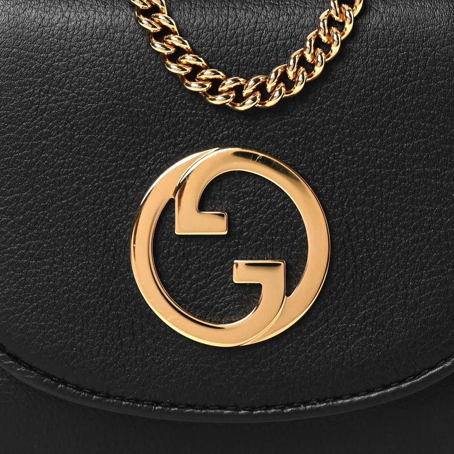 Gucci Roxy Calfskin Medium Blondie Chain Wallet Black 8 of 11