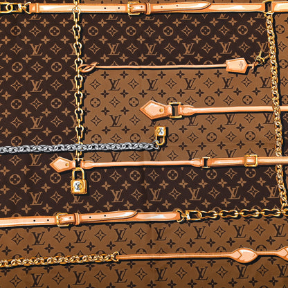 Louis Vuitton Silk Monogram Confidential Square Scarf Brown 4 of 4