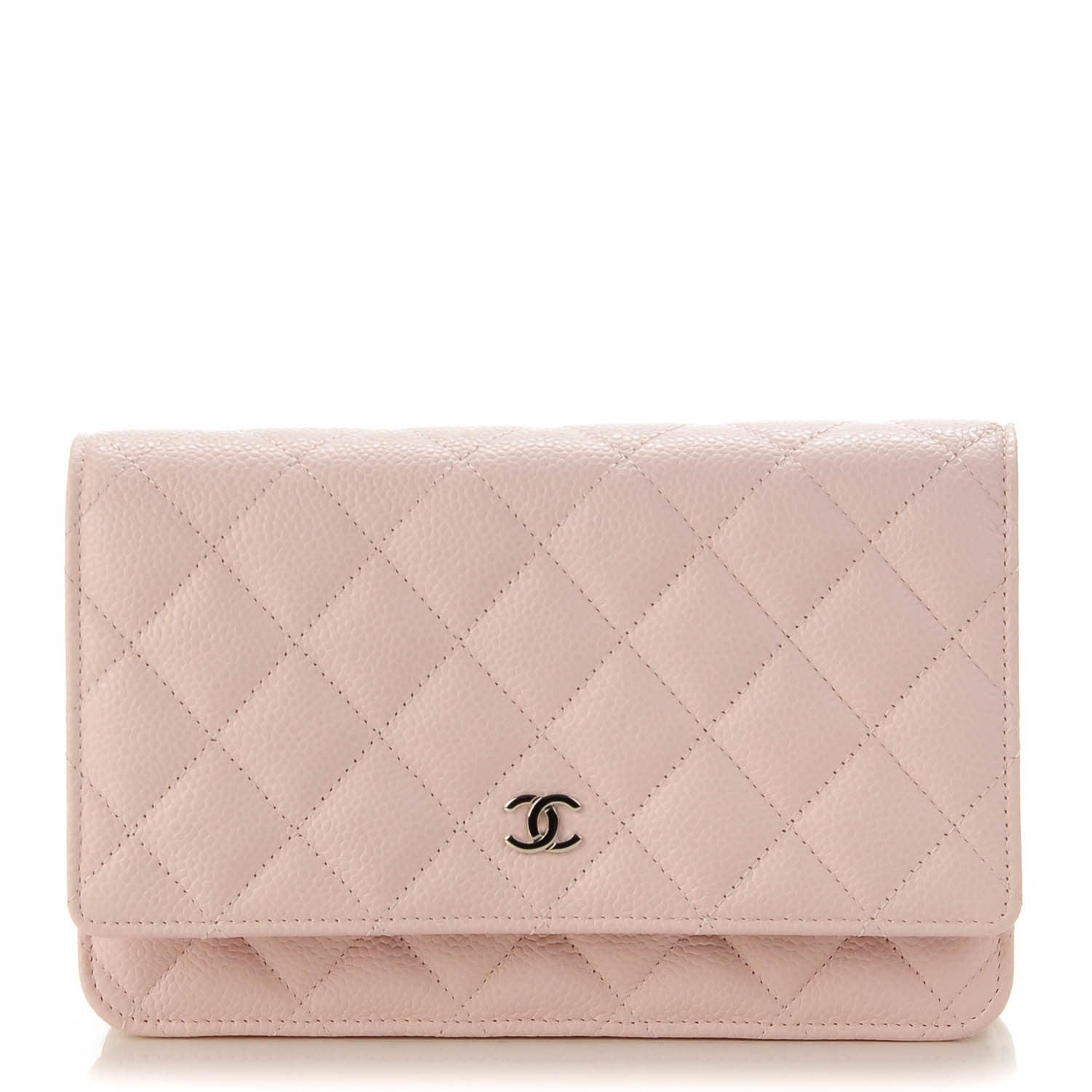 Chanel Pearly Caviar Quilted Wallet On Chain WOC Pink 1 of 8