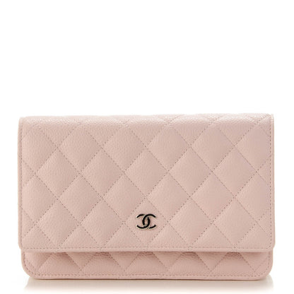 Chanel Pearly Caviar Quilted Wallet On Chain WOC Pink 1 of 8