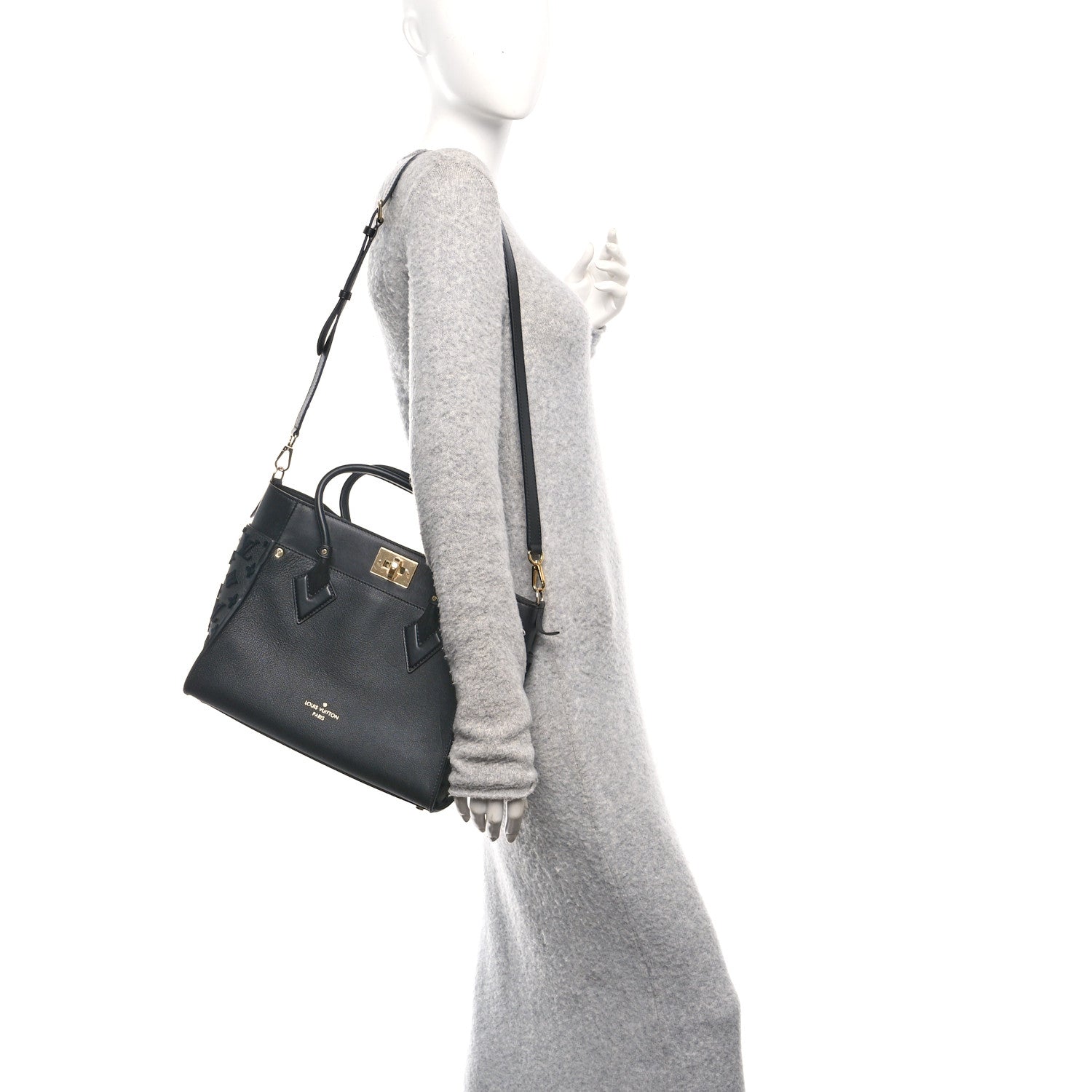 Louis Vuitton Calfskin Monogram Tufting On My Side Black 2 of 10