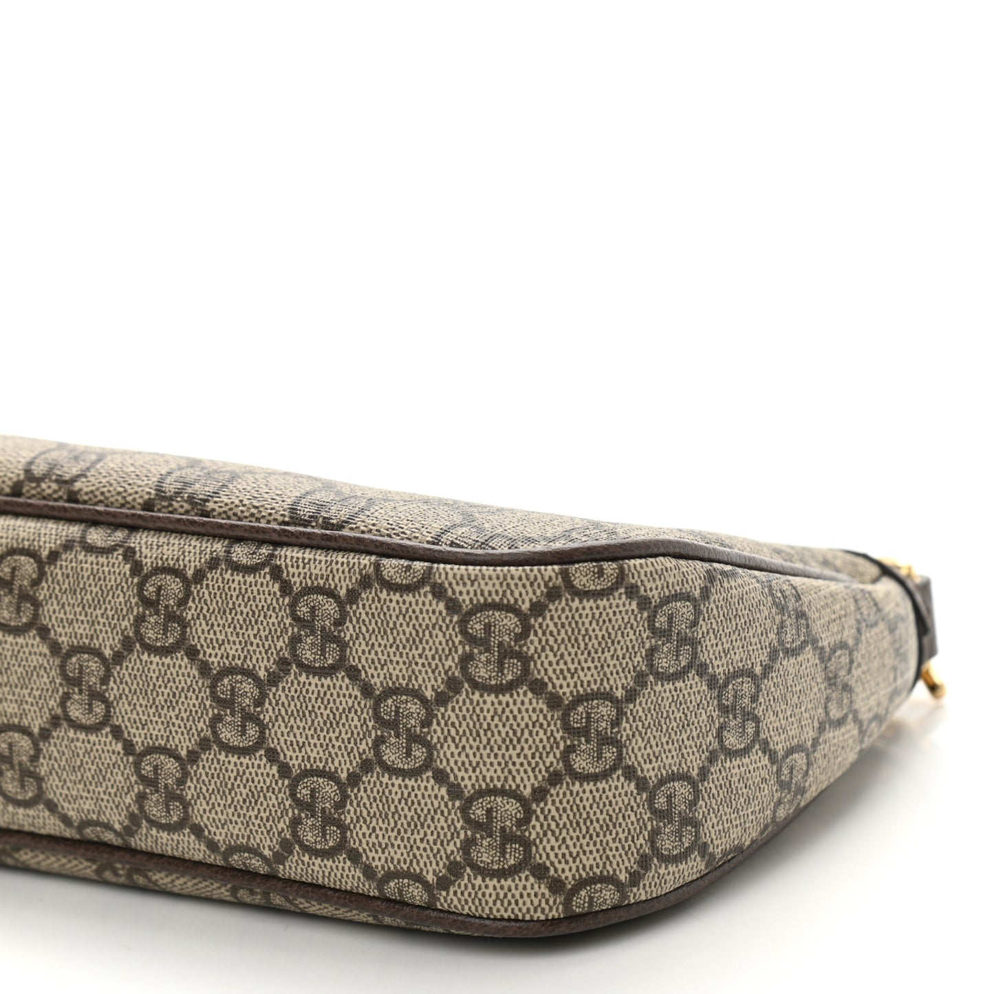 GG Supreme Monogram Textured Dollar Calfskin Web Small Ophidia GG Handbag Beige Ebony New Acero