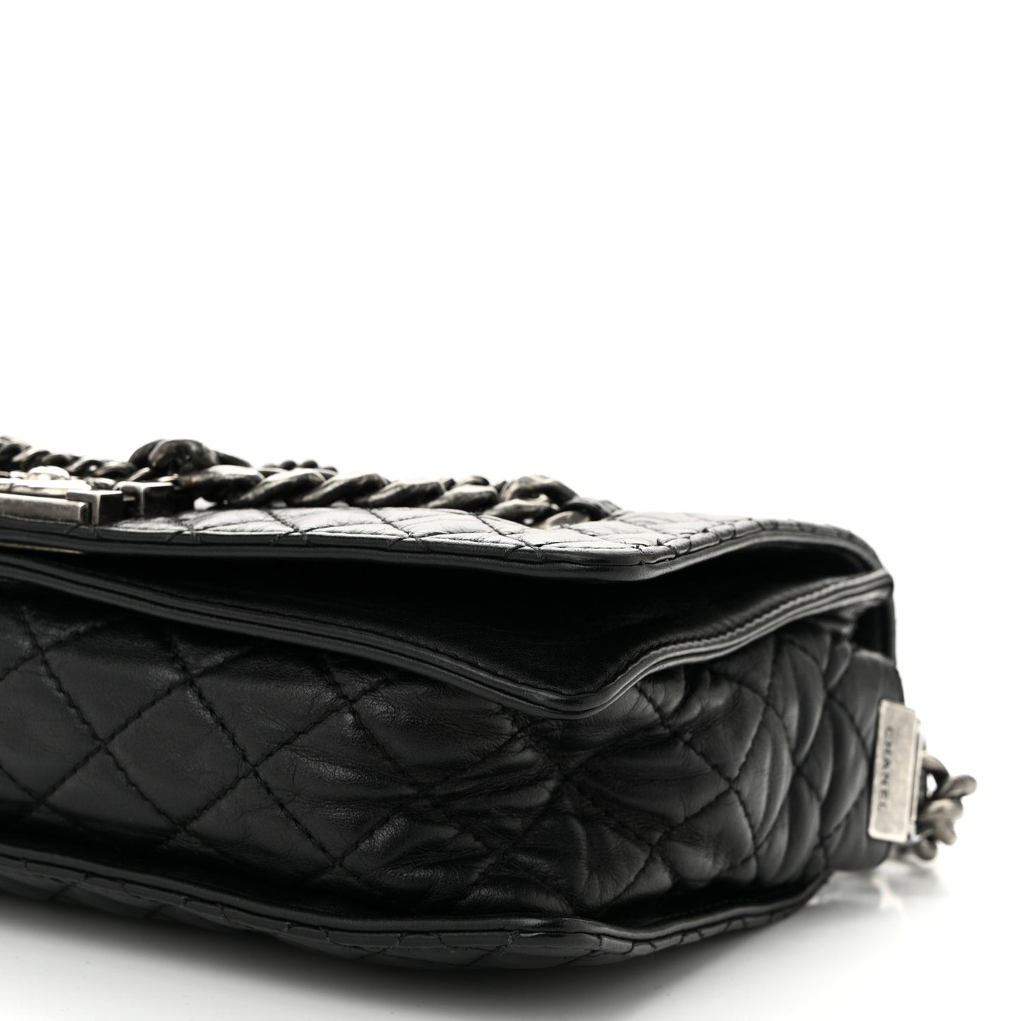 Calfskin Enchained New Medium Boy Flap Black