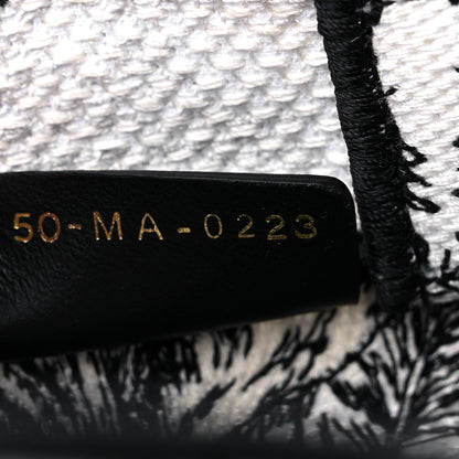 Christian Dior Canvas Toile de Jouy Voyage Embroidered Mini Book Tote Phone Bag White Black 7 of 9