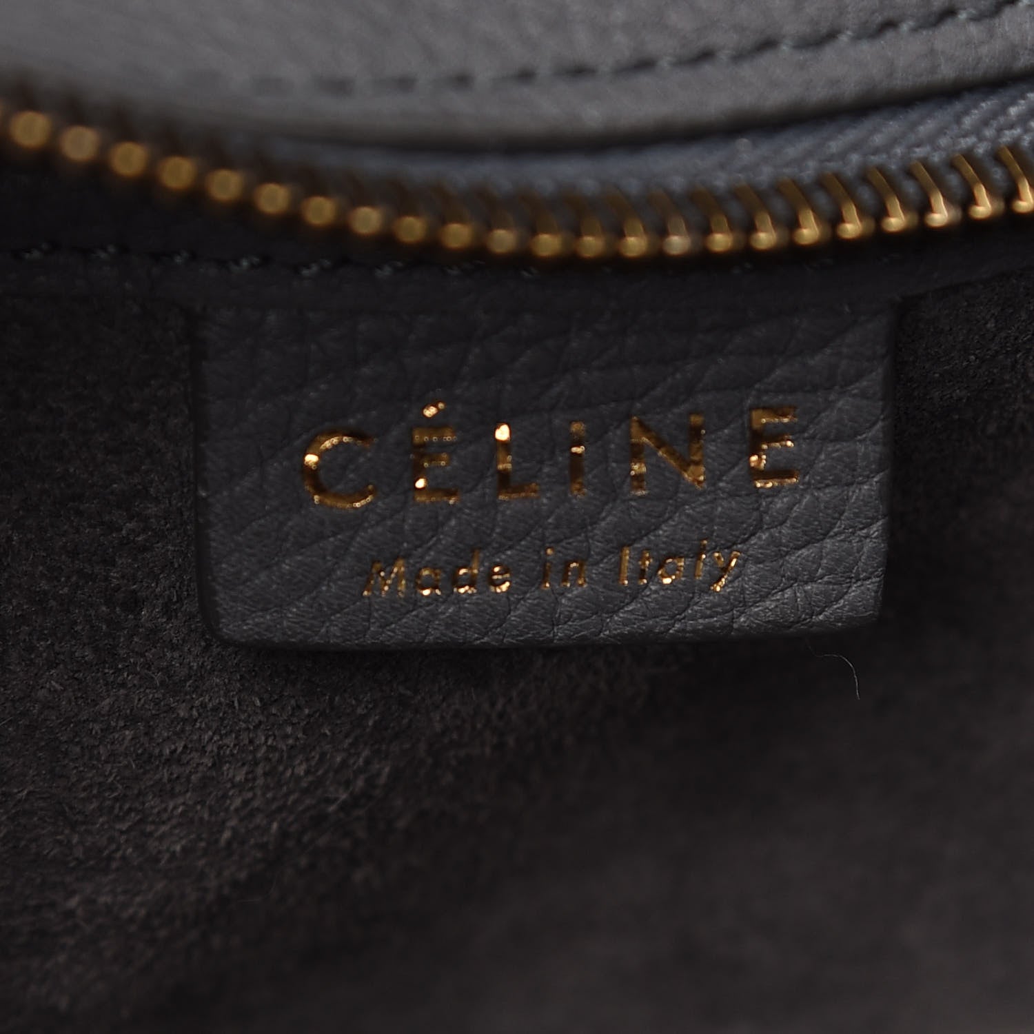 Celine Drummed Calfskin Nano Luggage Kohl 5 of 8