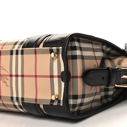 Burberry Haymarket Check Medium Minford Portrait Tote Chocolate 9 of 9