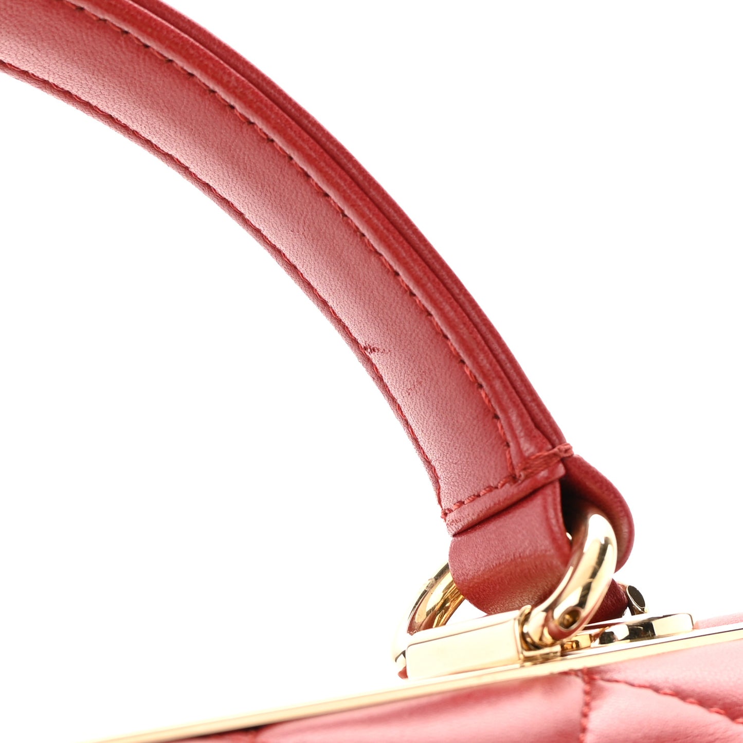 Lambskin Quilted Small Trendy CC Flap Dual Handle Bag Red