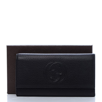Gucci Pebbled Calfskin Large Soho Continental Wallet Black 10 of 10