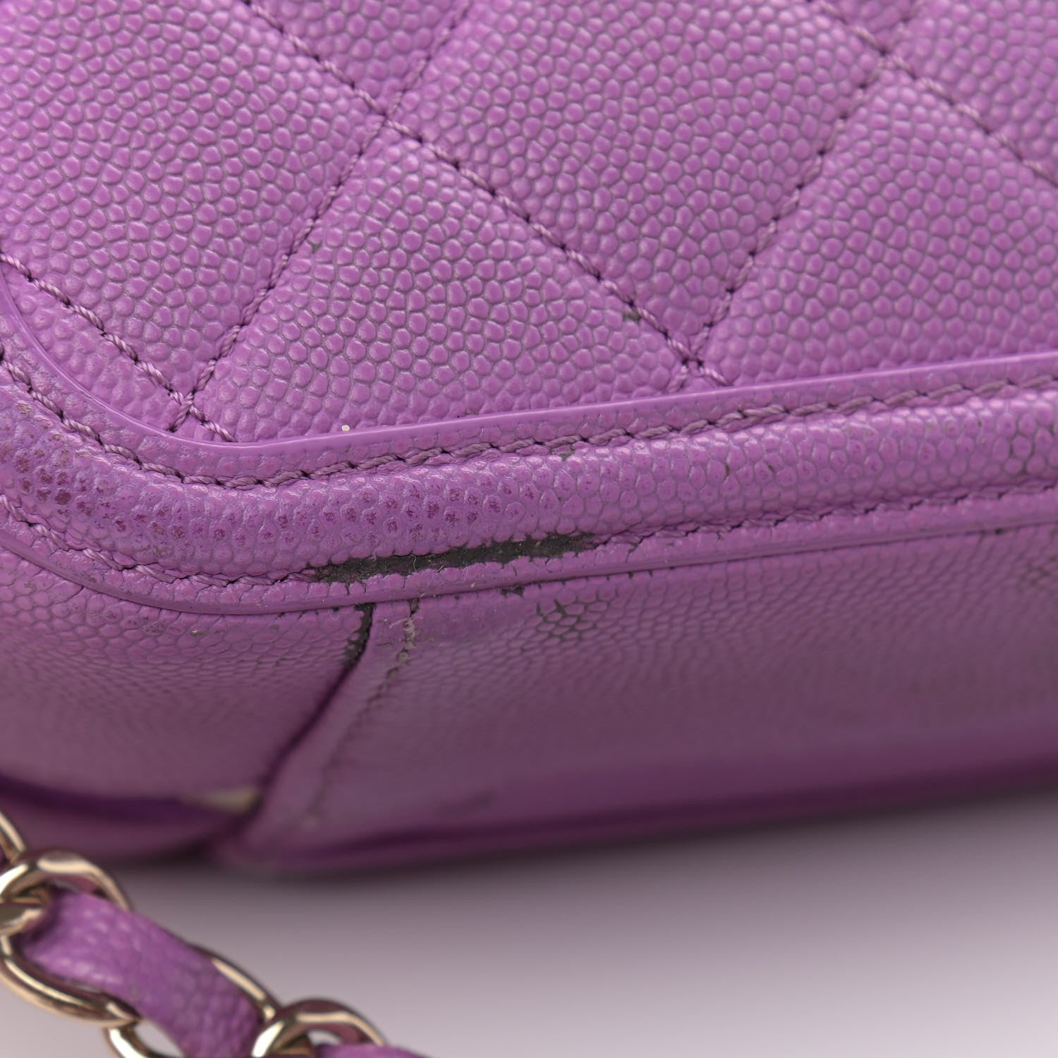 Chanel Caviar Quilted Medium CC Filigree Vanity Case Purple 13 of 16