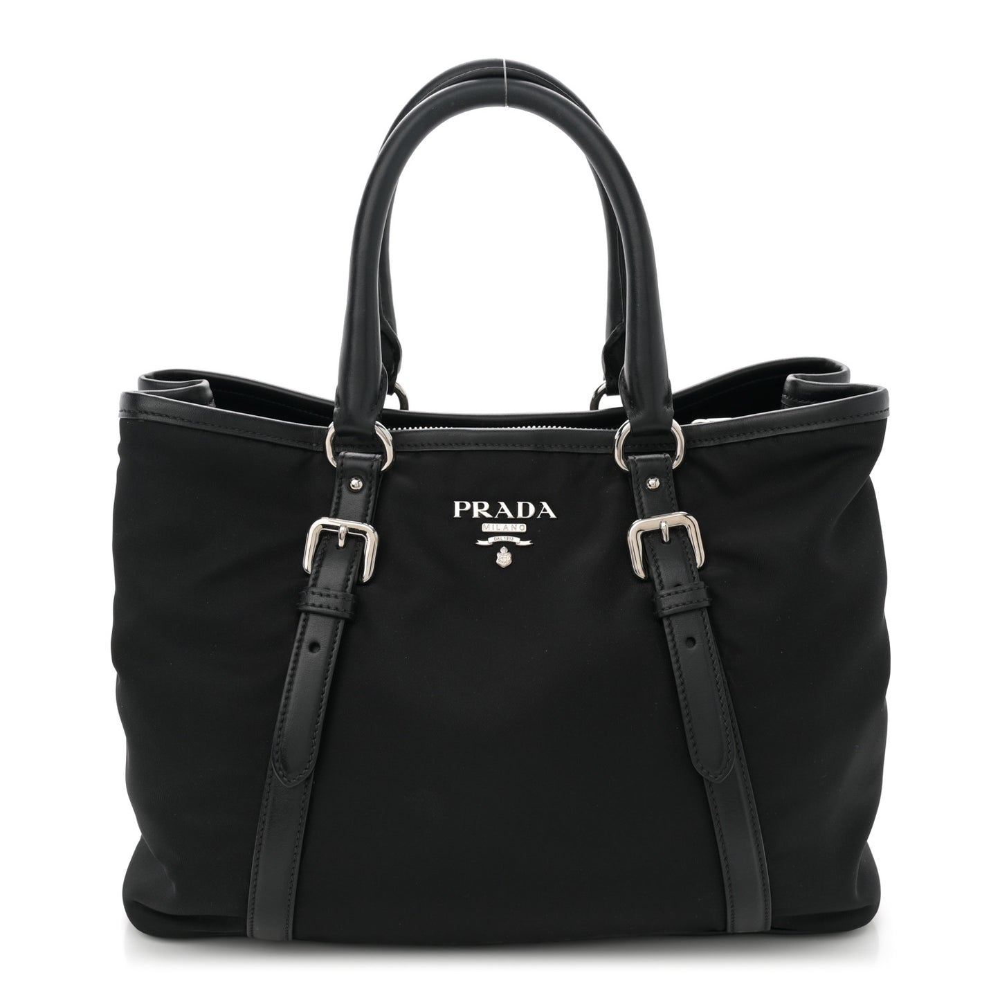 Tessuto Nylon Soft Calf Small Tote Black