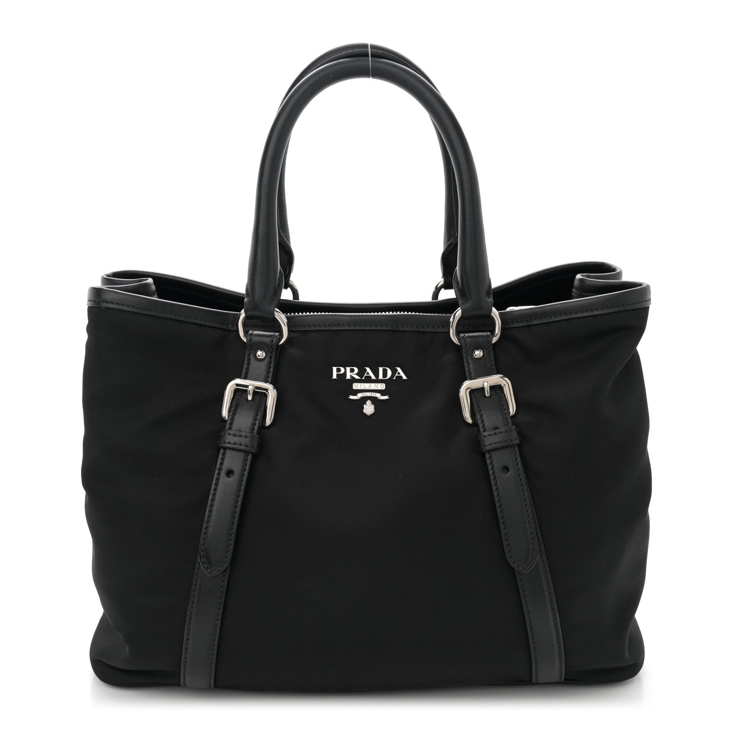 Prada Tessuto Nylon Soft Calf Small Tote Black 1 of 12