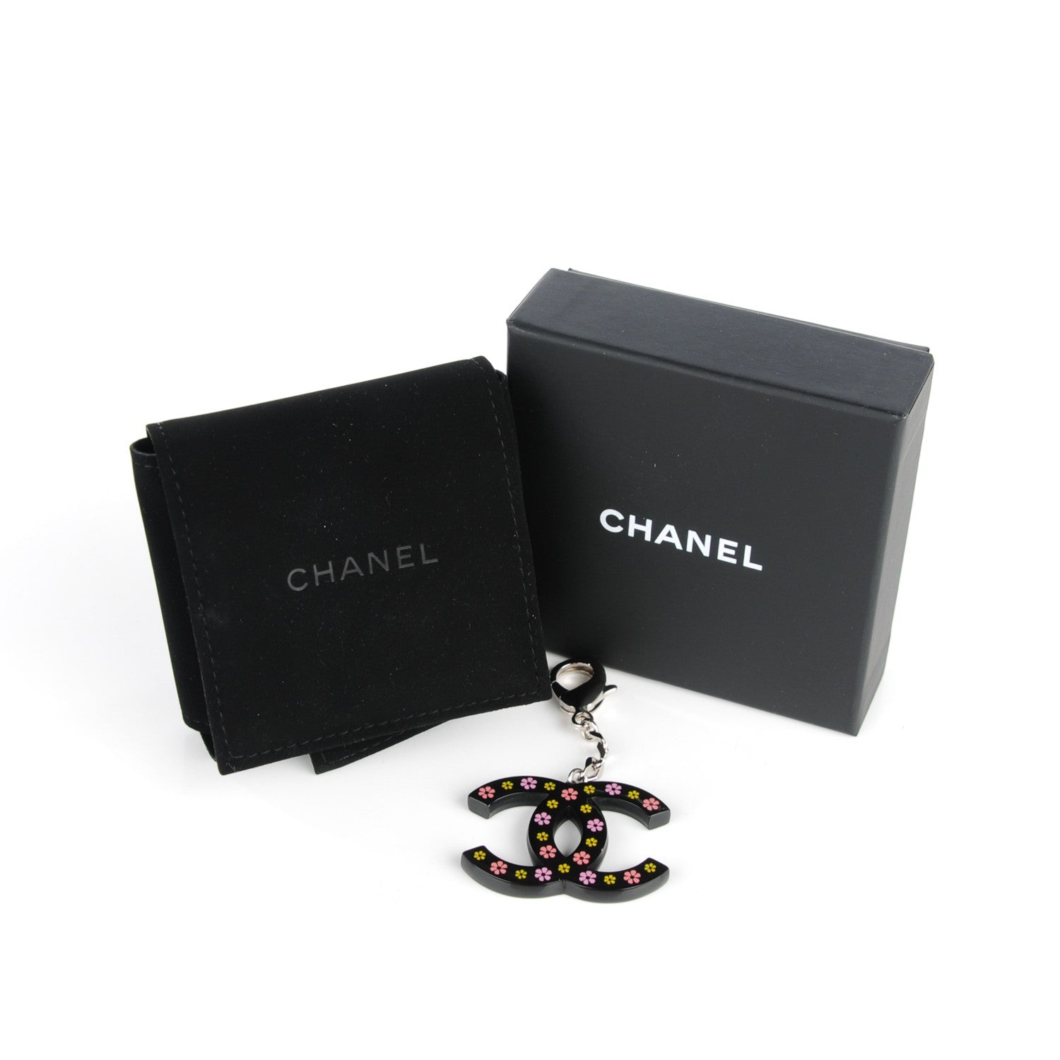 Chanel Resin CC Camellia Bag Charm Black 4 of 4