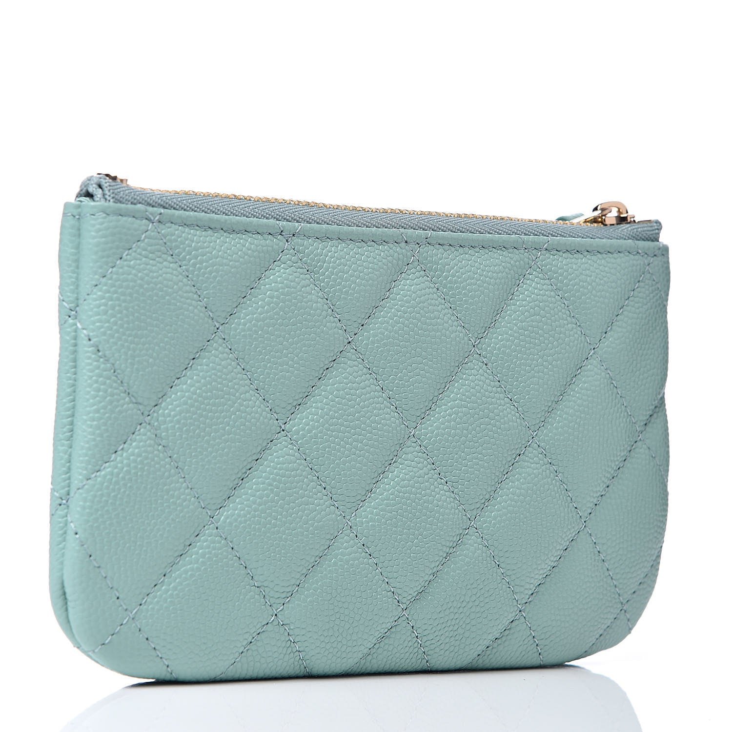 Chanel Caviar Quilted Small Cosmetic Case Light Blue 3 of 8