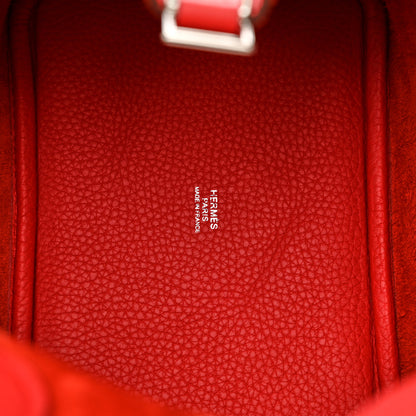 Hermes Taurillon Clemence Picotin Lock 18 PM Rouge De Coeur 5 of 10