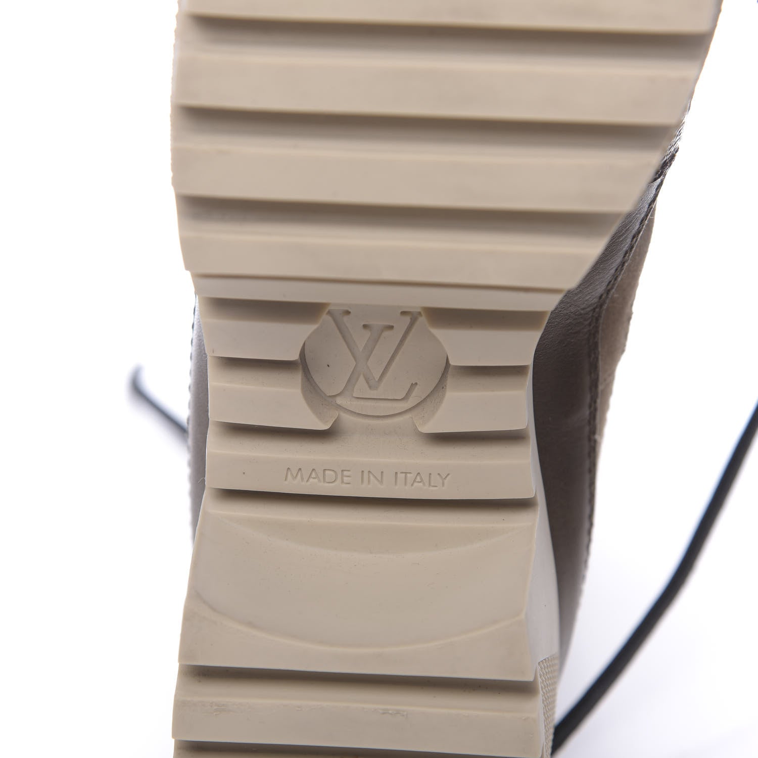 Louis Vuitton Suede Calfskin Monogram Laureate Platform Desert Boots 37 Beige 6 of 20