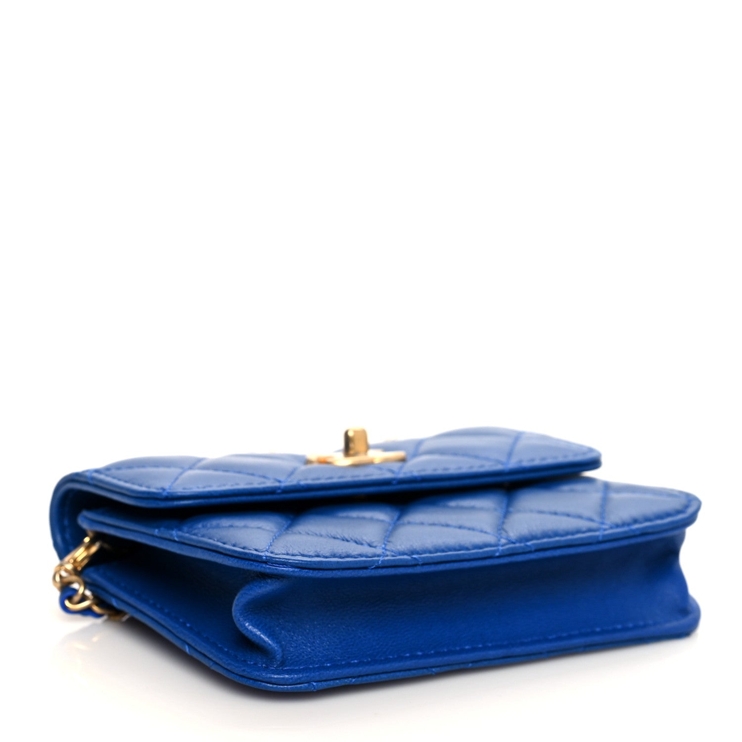 Chanel Lambskin Quilted Pearl Crush Clutch With Chain Bag Blue 3 of 9