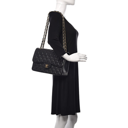 Chanel Caviar Quilted Jumbo Double Flap Black 2 of 11