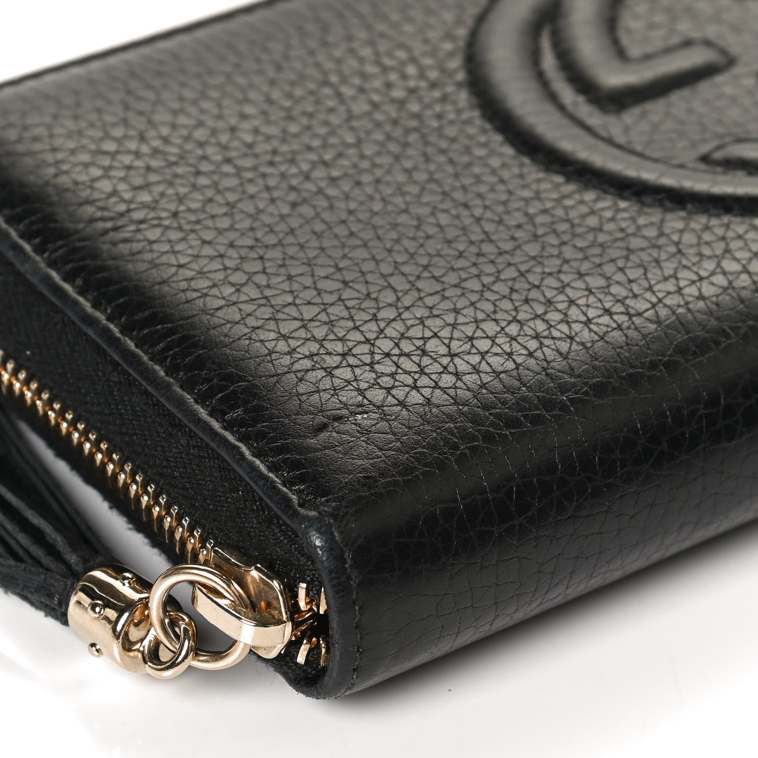 Gucci Pebbled Calfskin Soho Zip Around Wallet Black 10 of 12