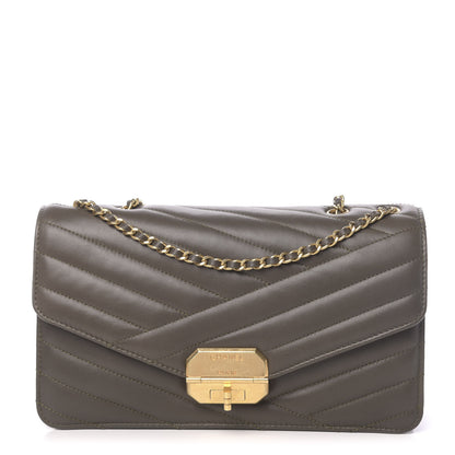 Chanel Calfskin Quilted Gabrielle Chevron Flap Grey 1 of 11