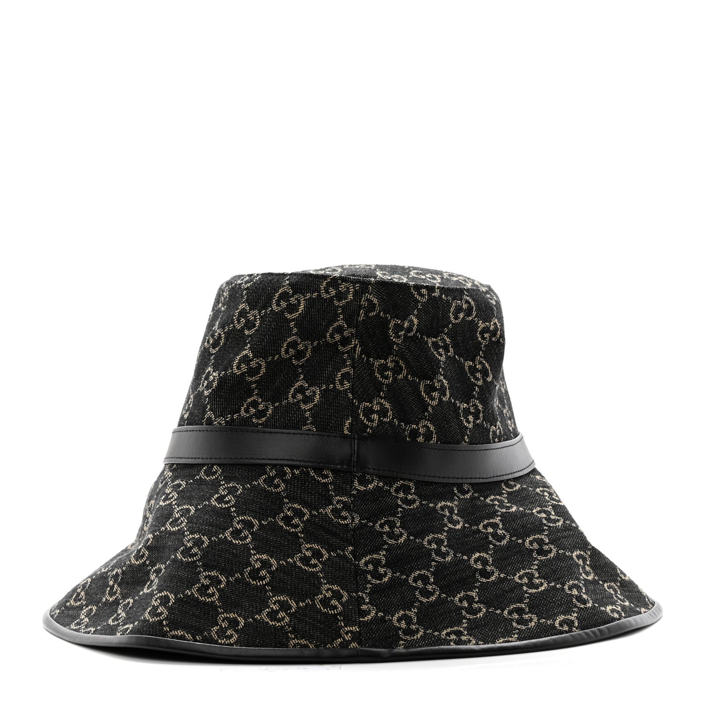 Monogram Wide Brim Hat M Black