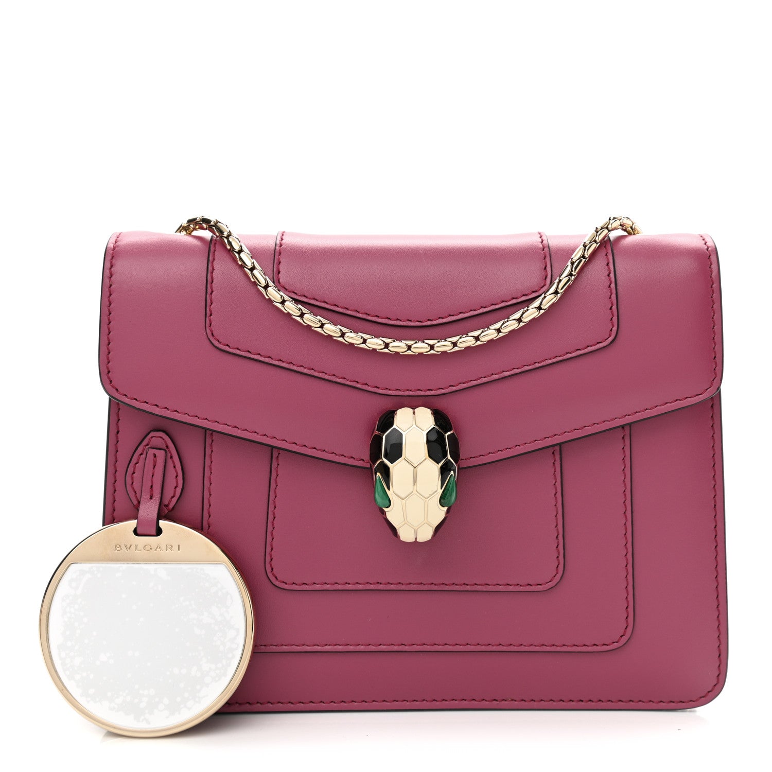 Bulgari Calfskin Small Serpenti Forever Snake Strap Crossbody Bag Pink 1 of 10