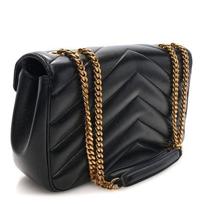 Saint Laurent Lambskin Chevron Quilted Medium Loulou Black 4 of 10