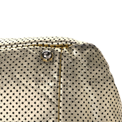 Chanel Metallic Calfskin Perforated Large Drill Accordion Flap Gold 8 of 16