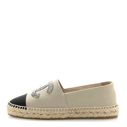 Chanel Canvas Grosgrain CC Espadrilles 39 Light Green Black 1 of 10