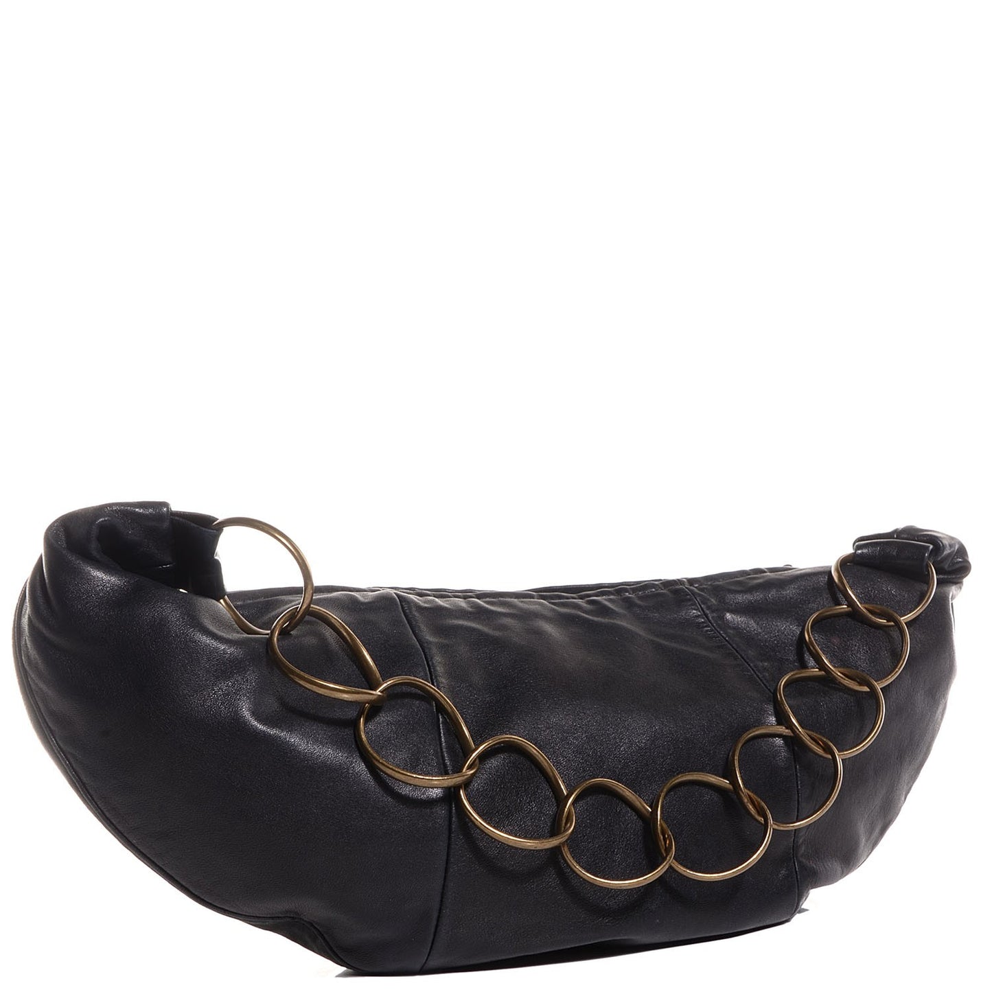 Lambskin Small Chain Hobo Black