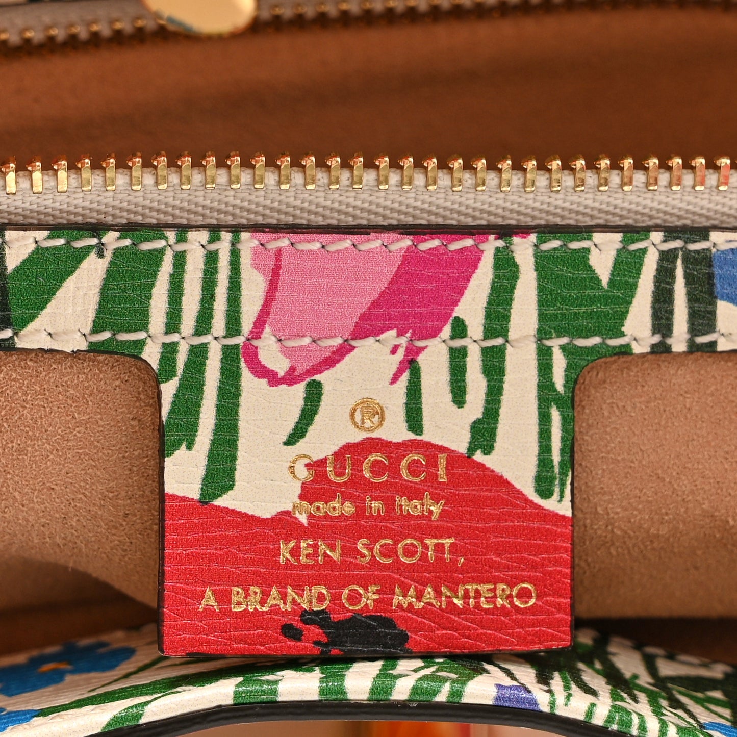 X KEN SCOTT New Shangai Calfskin Jardin D'Avril Floral Print Small Jackie 1961 Hobo Ivory Pink