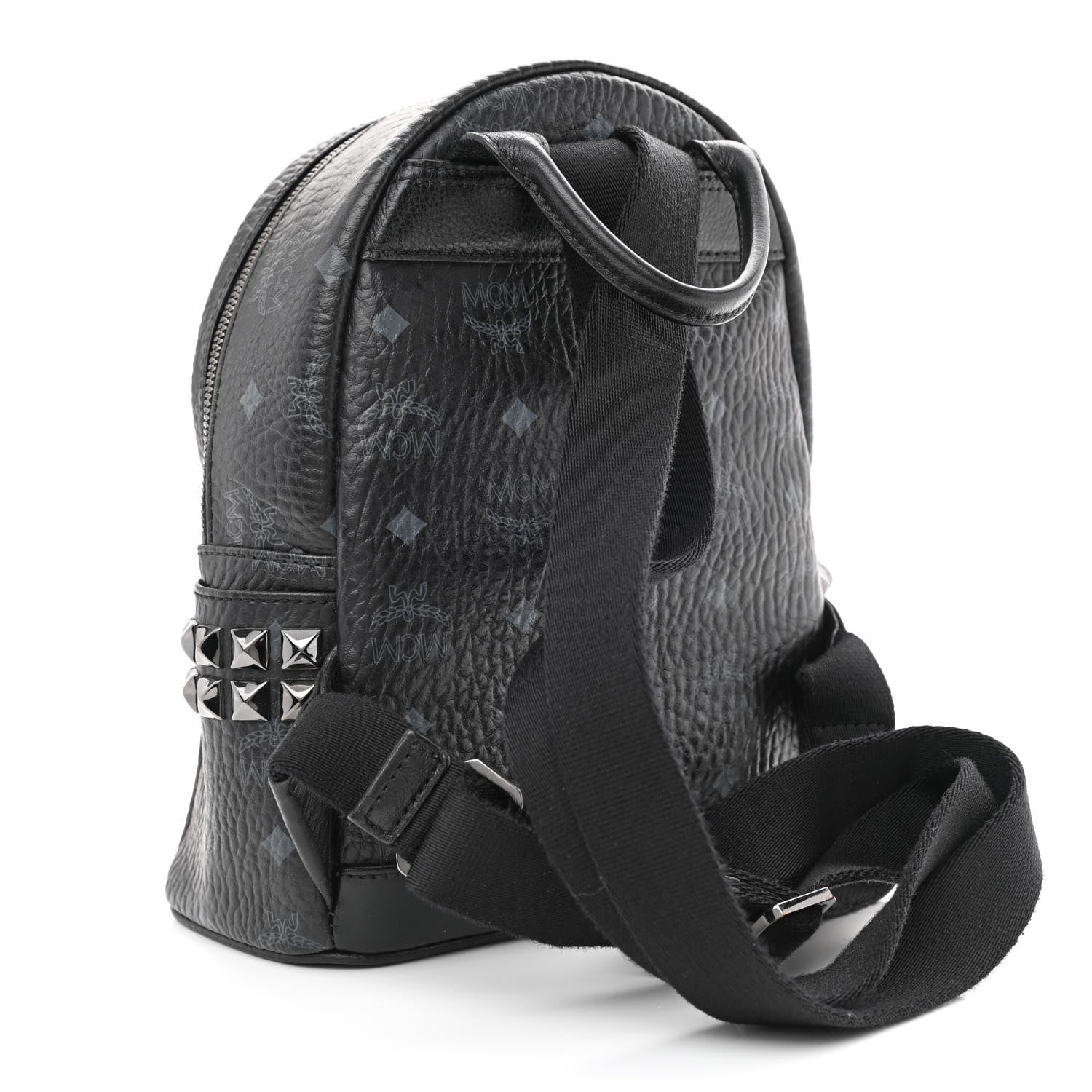 MCM Visetos Side Stud Mini Stark Backpack Black 3 of 10