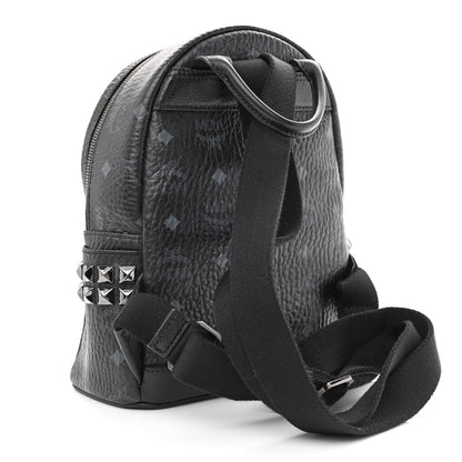 MCM Visetos Side Stud Mini Stark Backpack Black 3 of 10