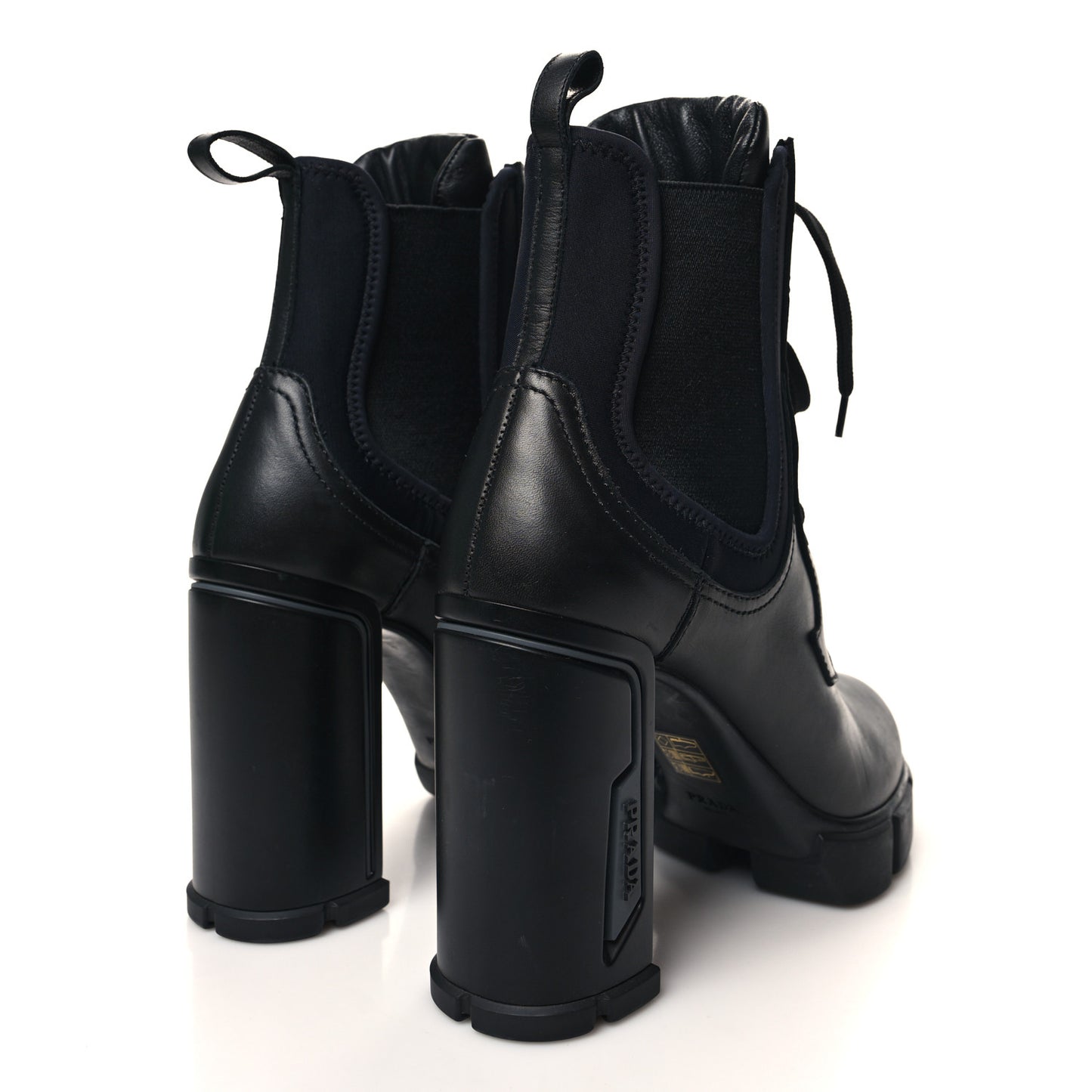Vitello Montana Neoprene Lace Up Chelsea 110mm Ankle Boots 40 Black