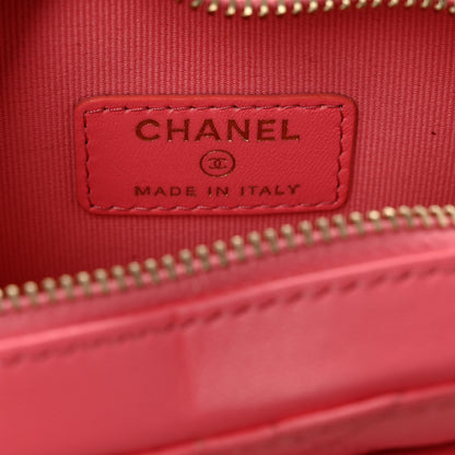 Chanel Lambskin Quilted CC In Love Heart Waist Belt Bag With Chain Pink 6 of 11