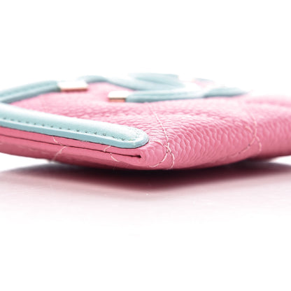 Chanel Caviar Quilted CC Filigree Card Holder Pink Blue Green 8 of 10