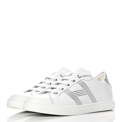 Hermes Nappa Womens Avantage Sneakers 37.5 White Argent 3 of 10