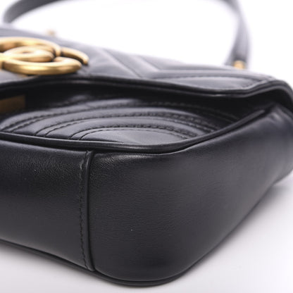 Gucci Calfskin Matelasse Mini GG Marmont Shoulder Bag Black 11 of 14