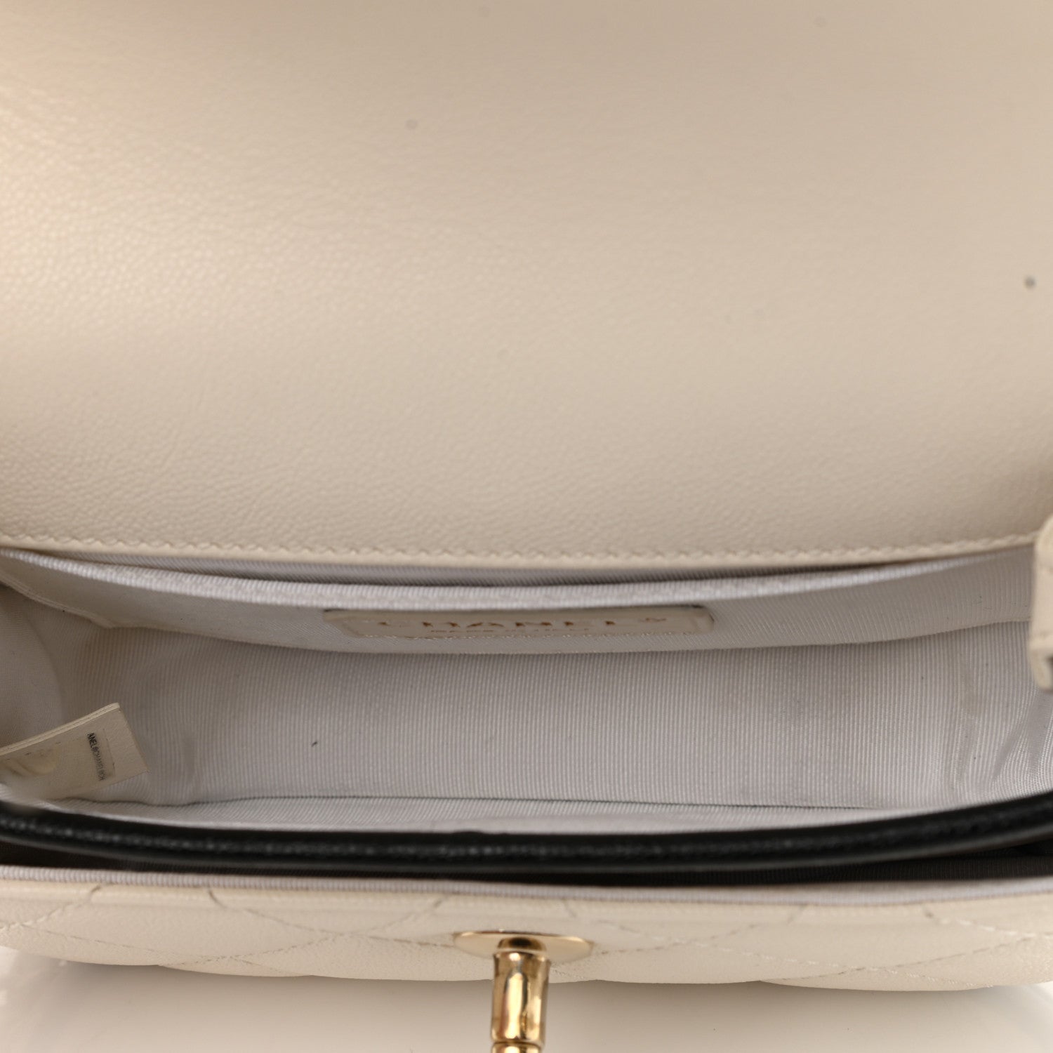 Chanel Caviar Quilted Mini Round Messenger Flap White Black 4 of 9